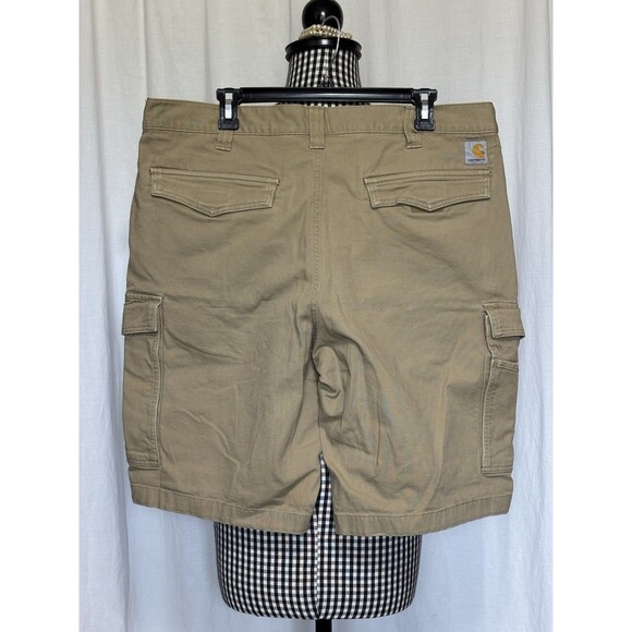Carhartt Cargo Shorts Mens 38 Khaki Relaxed Fit Canvas Rugged Flex BS3542-M 11" - Picture 2 of 9